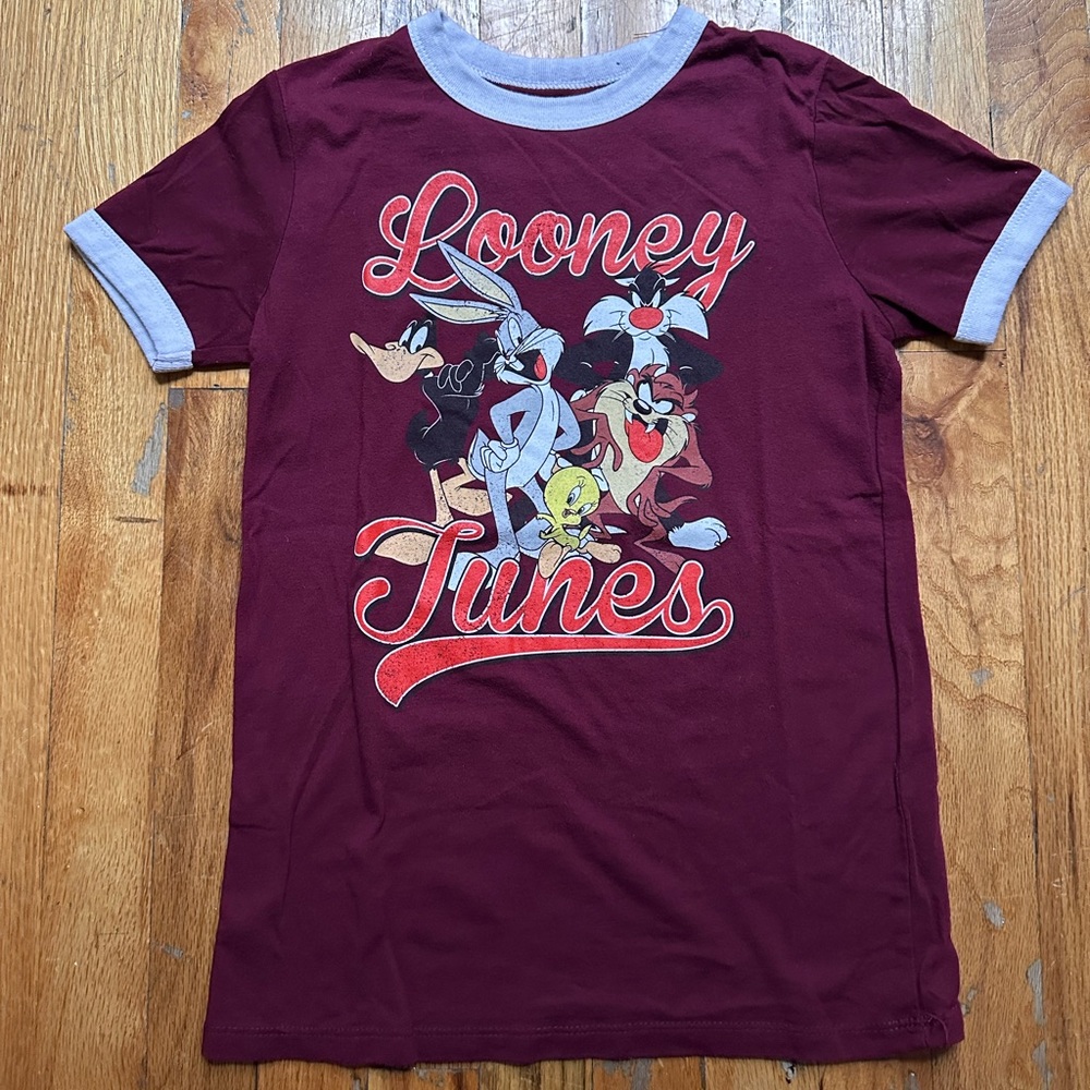 Vintage Warner Bros. Looney Tunes Maroon Women’s Baby Tee - XS